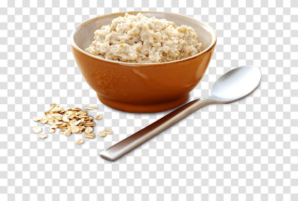 Porridge Oatmeal Bowl Of Oatmeal, Spoon, Cutlery, Food, Plant Transparent Png