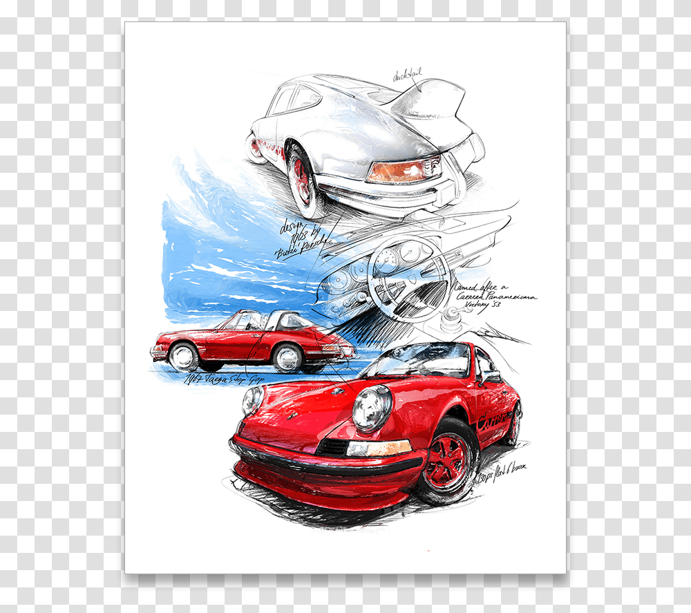 Porsche 911, Car, Vehicle, Transportation, Poster Transparent Png