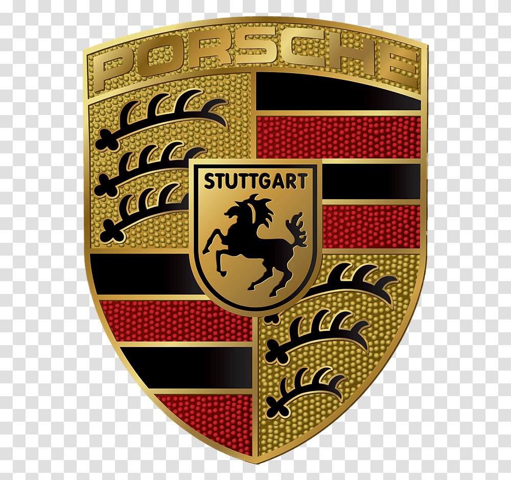 Porsche Badge Logo Stickpng Porsche Badge, Symbol, Vegetation, Plant, Emblem Transparent Png