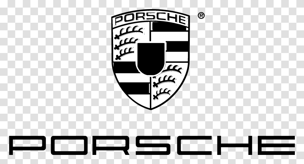 Porsche Logo Black And White Porsche Logo White, Armor, Shield Transparent Png