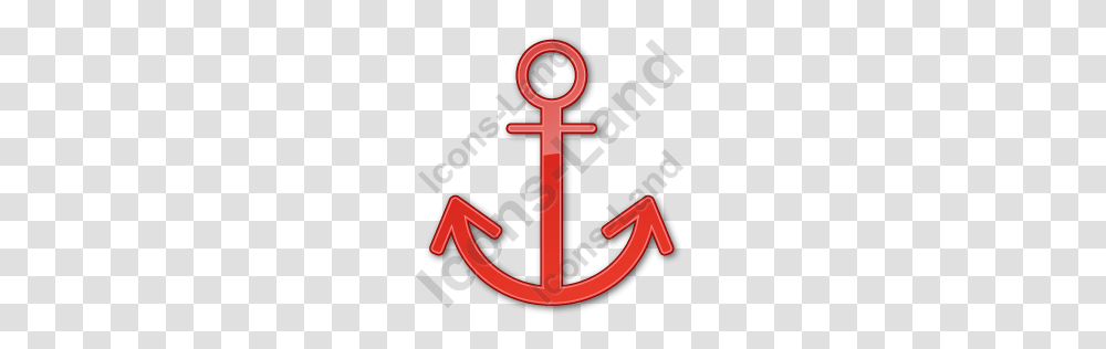 Port Anchor Plain Red Icon Pngico Icons, Hook, Emblem, Hand Transparent Png