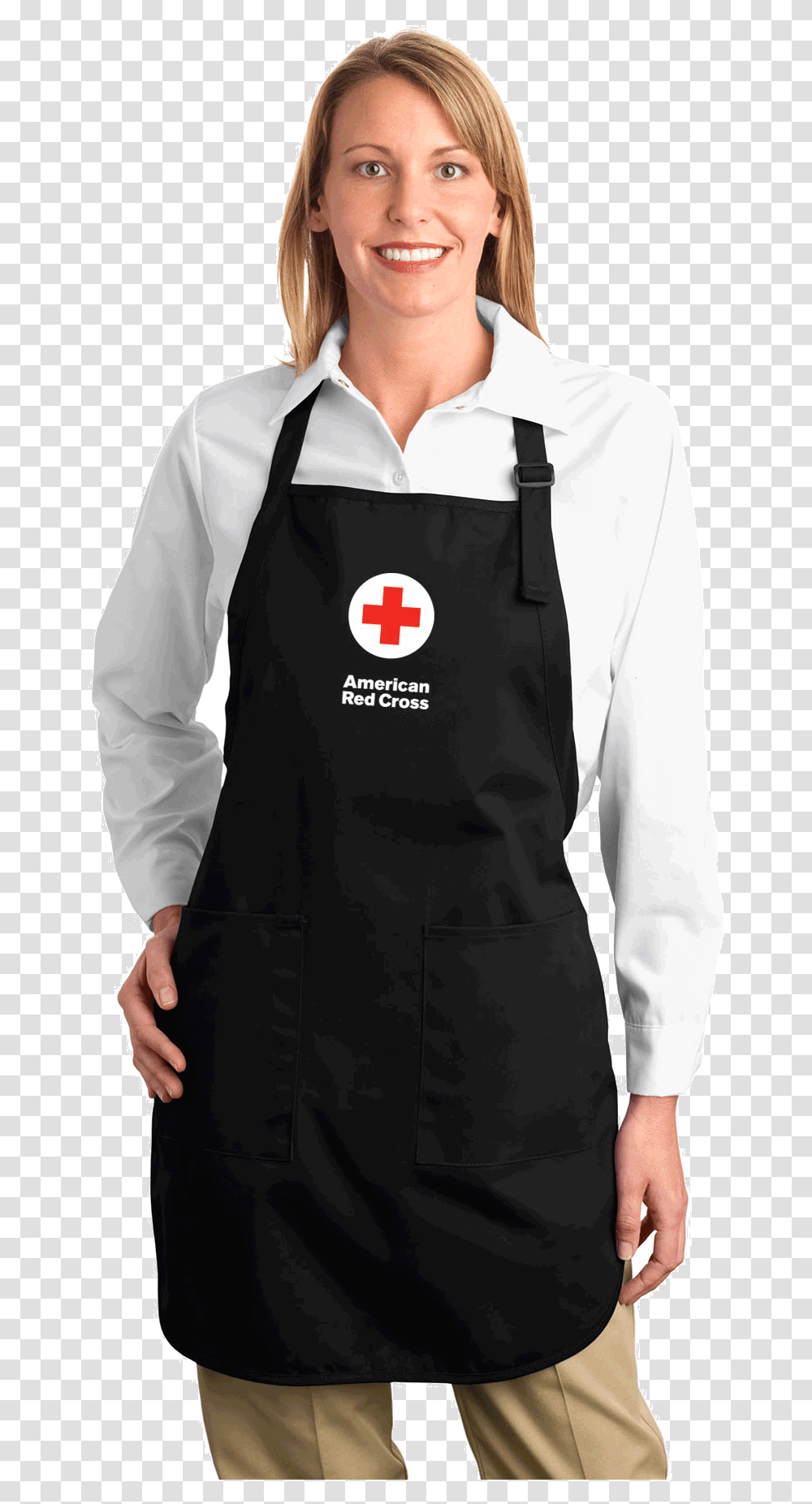 Port Authority Full Length Apron With Pockets, First Aid, Logo, Trademark Transparent Png