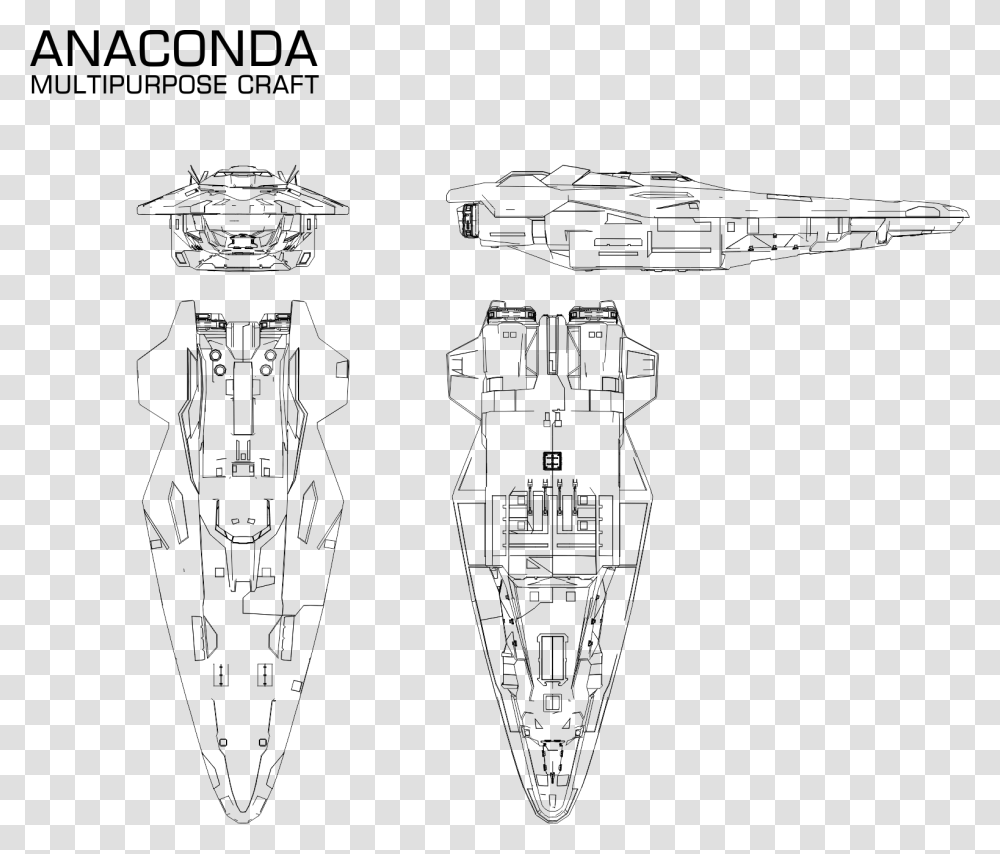 Port Drawing Sparth Elite Dangerous Anaconda Logo, Weapon, Weaponry, Armor, Transportation Transparent Png