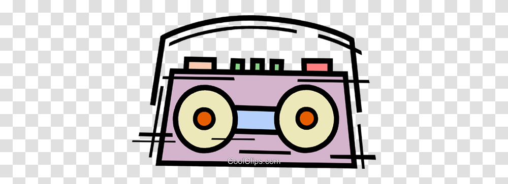 Portable Cassette Players Royalty Free Vector Clip Art, Stereo, Electronics, Radio, Tape Player Transparent Png