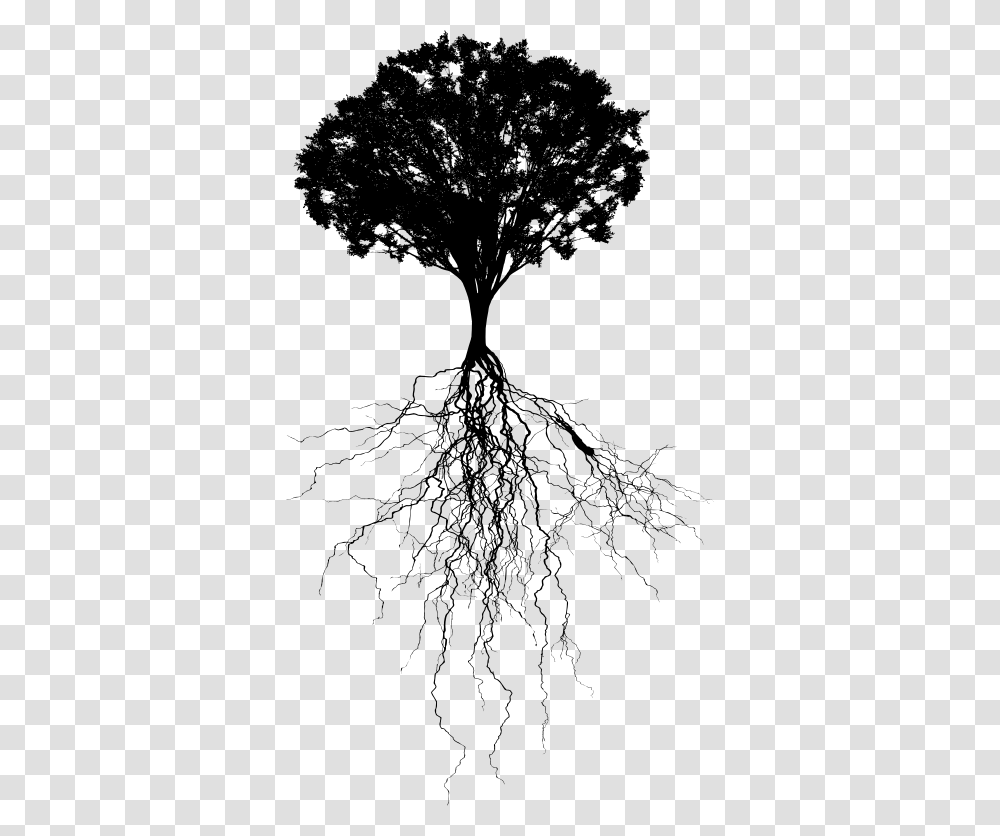 Portable Network Graphics Clip Art Vector Graphics Tree With Roots, Gray Transparent Png
