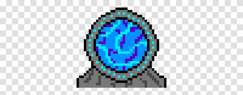 Portal Activates Making A Blinding Light Blue Glow In My Lab Pixel Art Earth, Rug, Graphics, Pattern, Floral Design Transparent Png