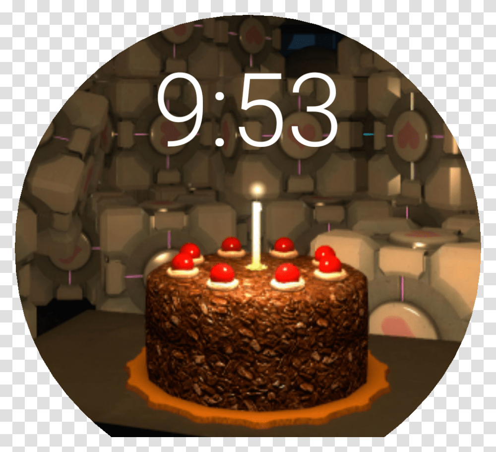 Portal Cake Download Portal Game Cake Is A Lie, Dessert, Food, Candle, Birthday Cake Transparent Png