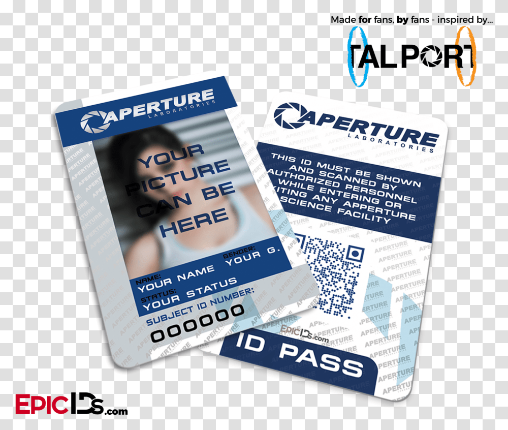 Portal Inspired Aperture Labs Personalized Flyer, QR Code, Human, Id Cards Transparent Png
