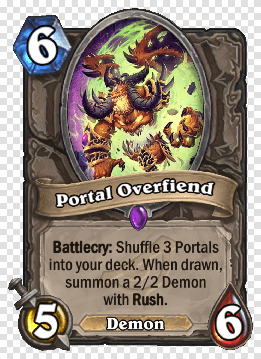Portal Overfiend Hearthstone Big Time Racketeer, World Of Warcraft, Word Transparent Png