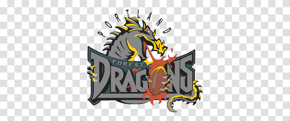 Portland Forest Dragons Primary Logo Arena Football League Portland Forest Dragons, Poster, Advertisement, Text Transparent Png