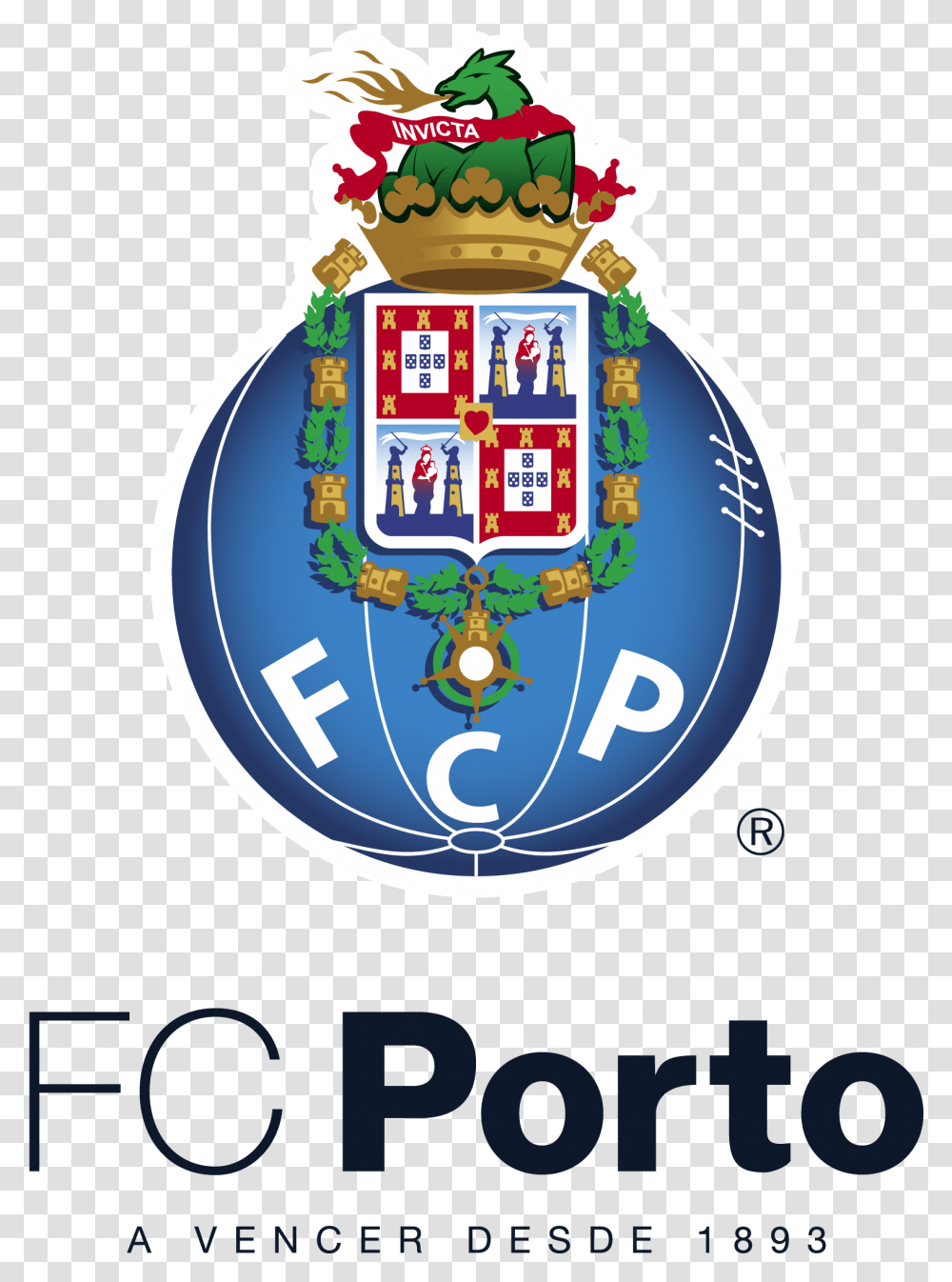 Porto Logo Interesting History Of The Team Name And Emblem Fc Porto Logo, Symbol, Trademark, Birthday Cake, Food Transparent Png