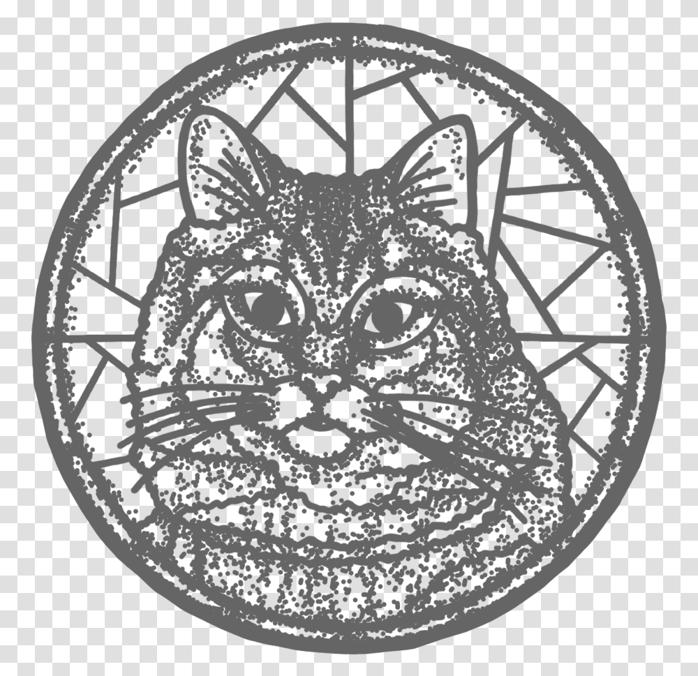 Portrait Stippling Noel Domestic Short Haired Cat, Rug, Stencil, Logo Transparent Png