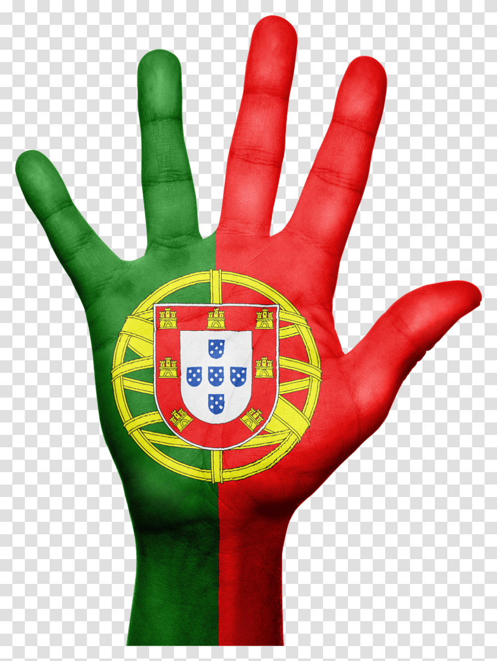 Portugal Flag Hand National Fingers Patriotic Portugal Flag Hand, Logo, Trademark Transparent Png