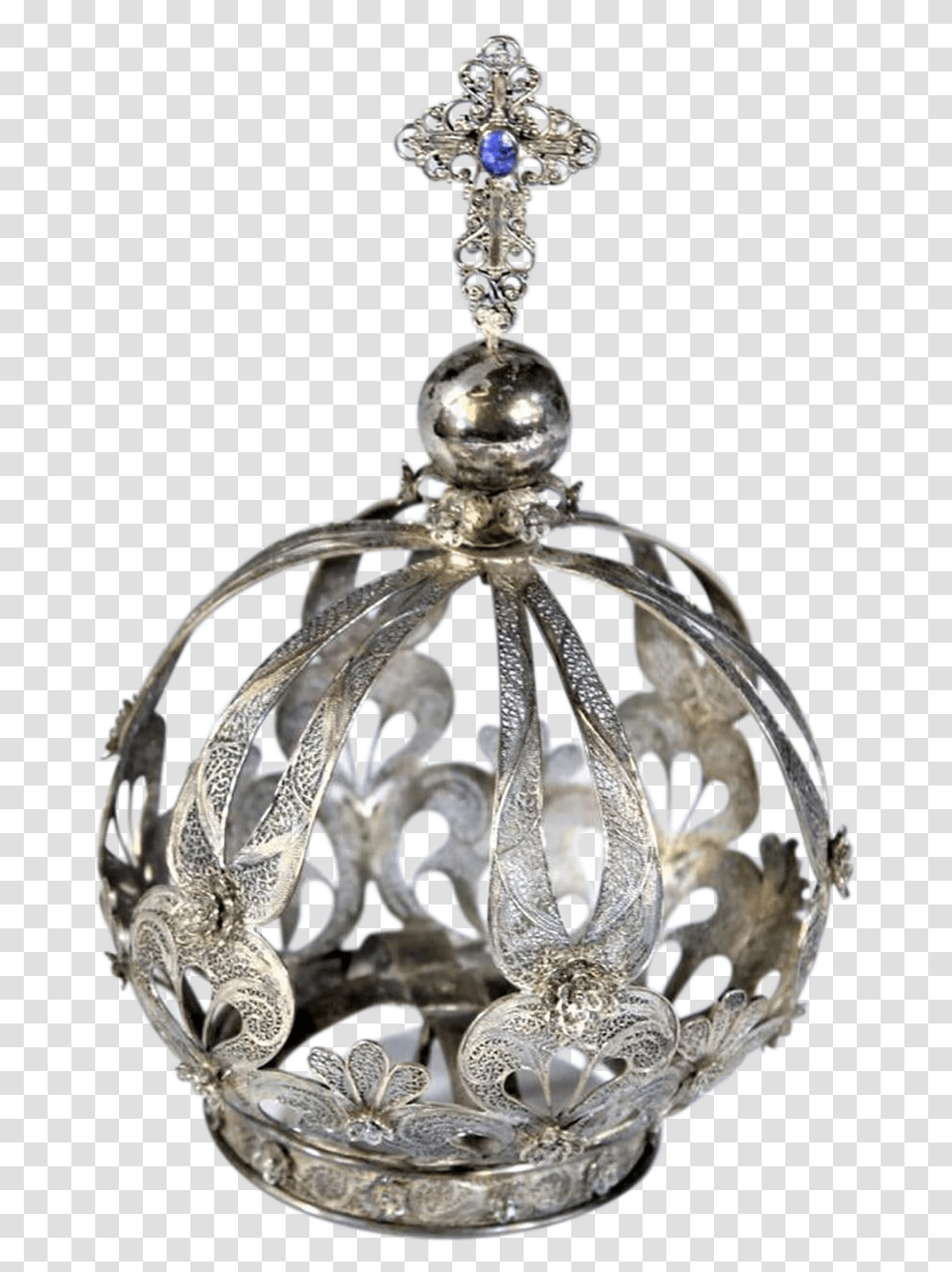 Portuguese Silver Crown 18th Century Crystal, Jewelry, Accessories, Accessory, Chandelier Transparent Png
