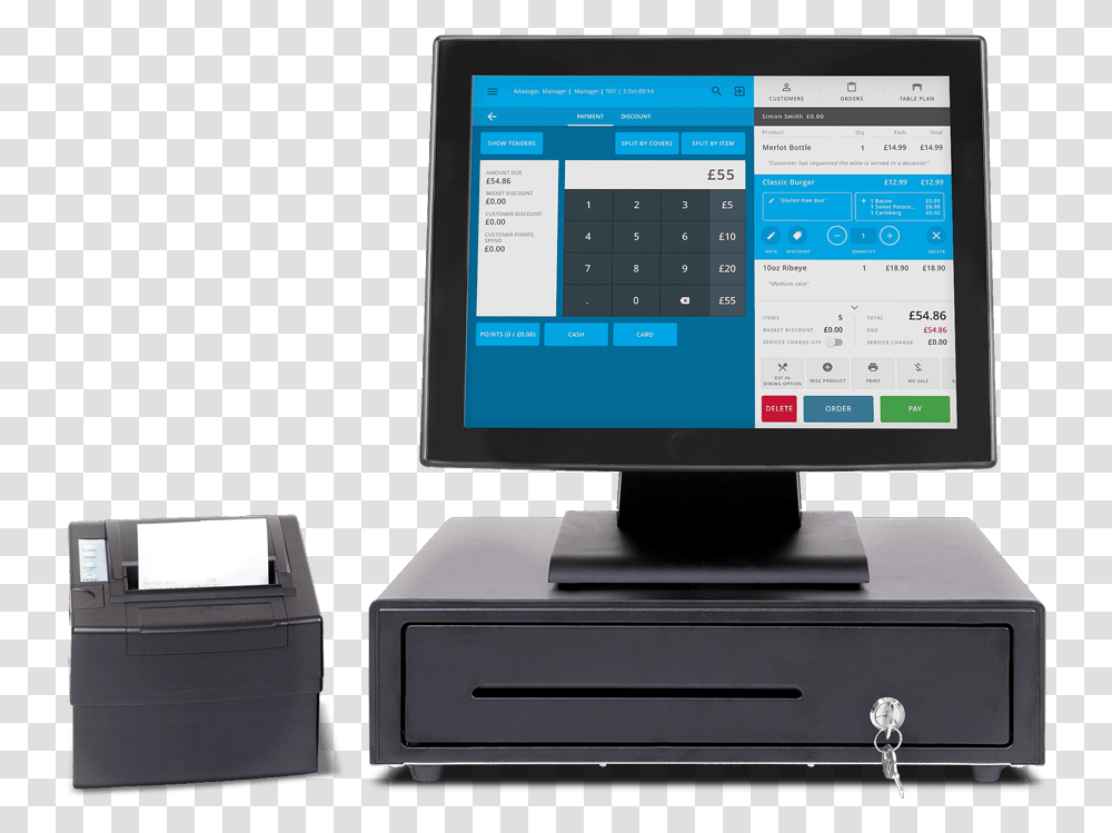 Pos System, Monitor, Screen, Electronics, Tablet Computer Transparent Png