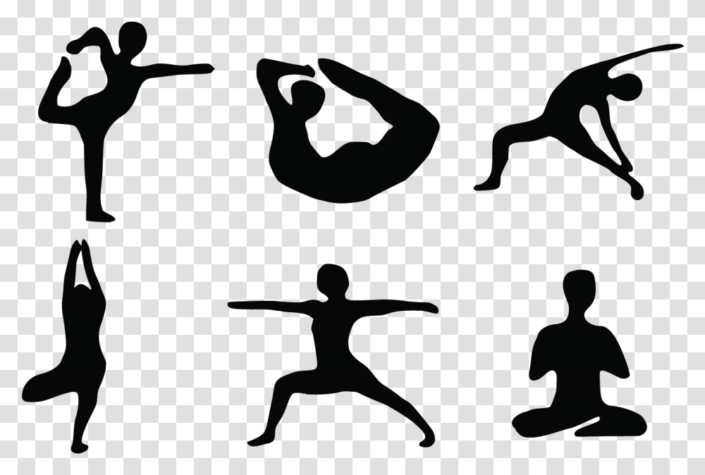 Poses Yoga Warrior, Silhouette, Leisure Activities, Kneeling Transparent Png