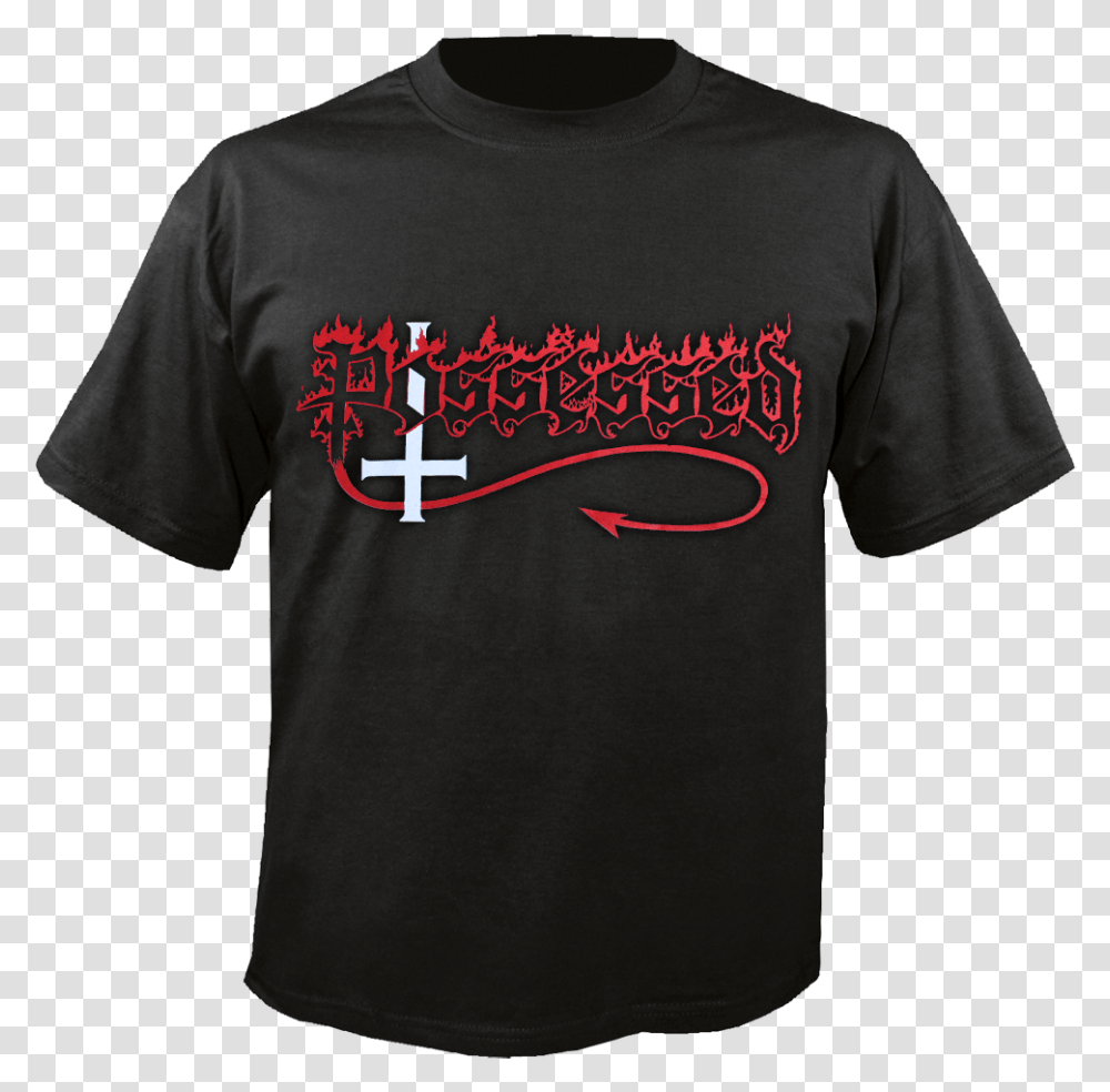 Possessed Logo Shot In The Dark Merch Acdc, Clothing, Apparel, T-Shirt, Person Transparent Png