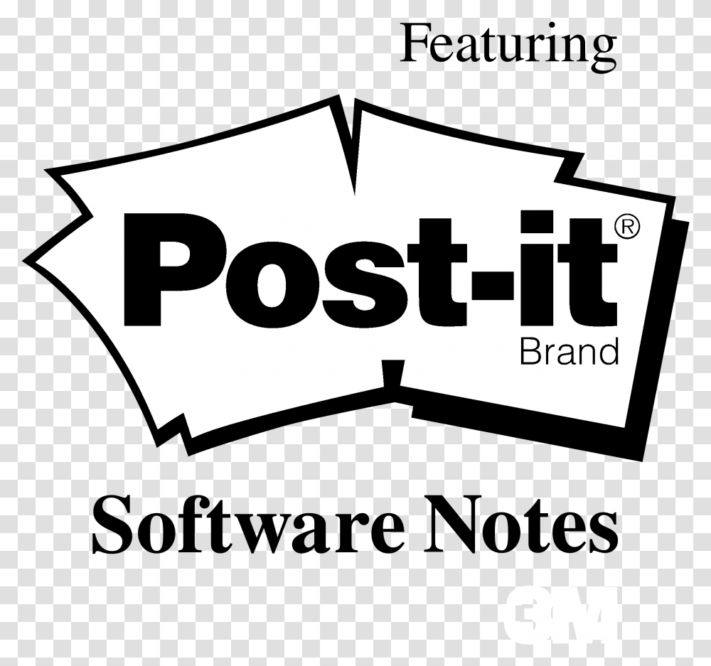 Post It Logo Black And White Post It Notes, Label, Trademark Transparent Png