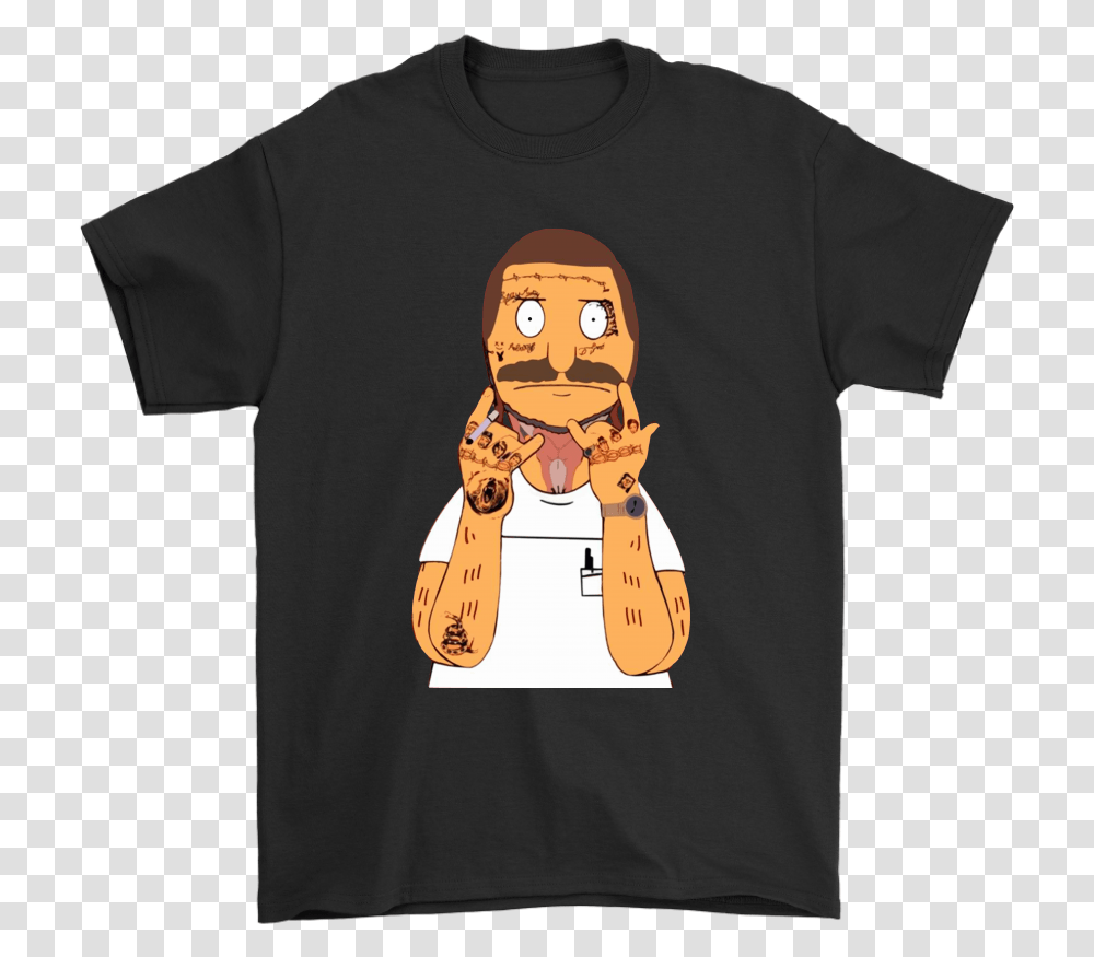 Post Malone Cartoon Characters, Apparel, T-Shirt Transparent Png