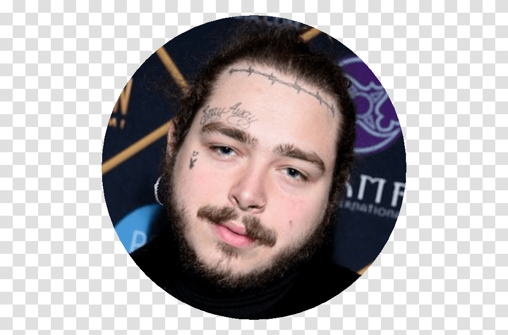 Post Malone Download Wall Clock, Face, Person, Human, Beard Transparent Png