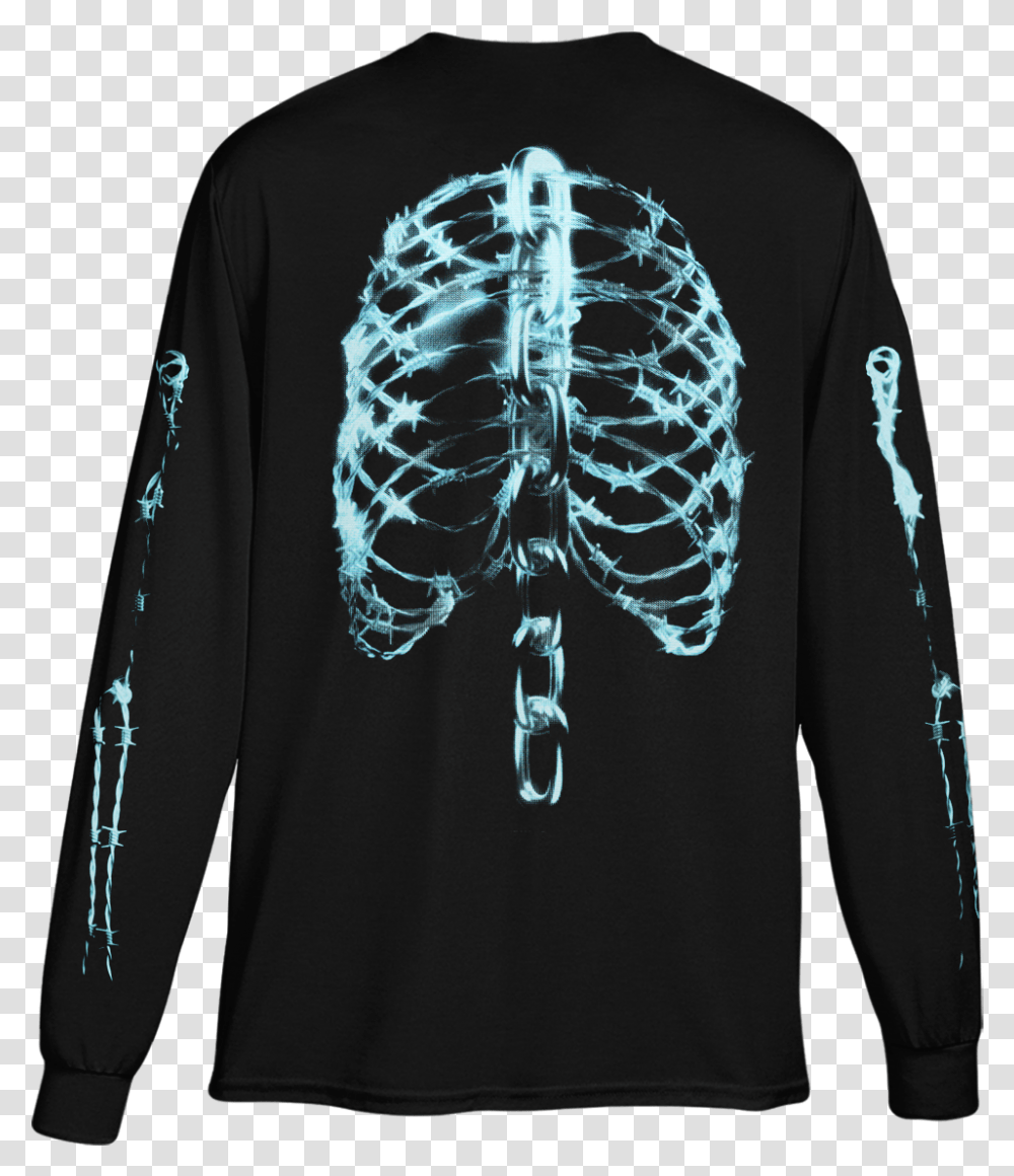 Post Malone Merch Skeleton, Long Sleeve, Apparel, X-Ray Transparent Png