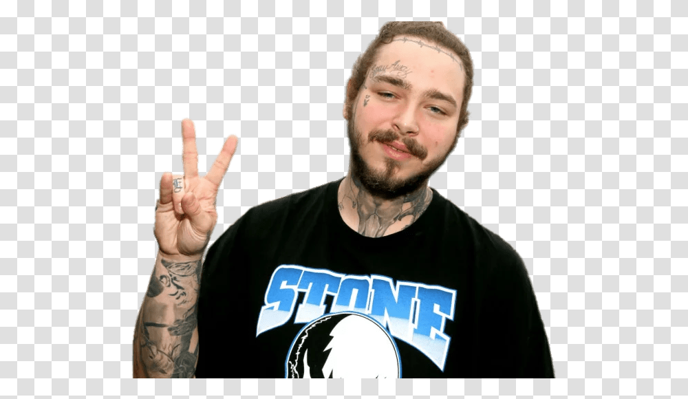Post Malone Peace Sign Background, Skin, Clothing, Person, Sleeve Transparent Png