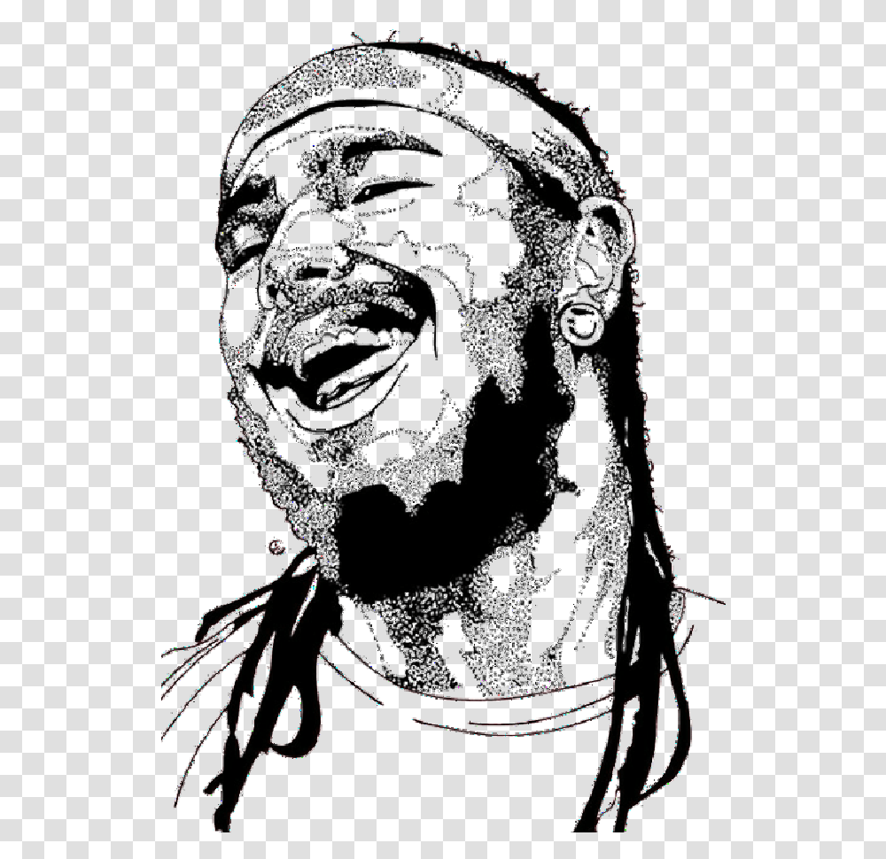 Post Malone Wallpaper Iphone Post Malone Black, Art, Person, Human, Drawing Transparent Png