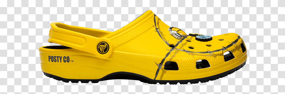 Post Malone X Clog 'barbed Wire' Water Shoe, Clothing, Apparel, Footwear, Sneaker Transparent Png