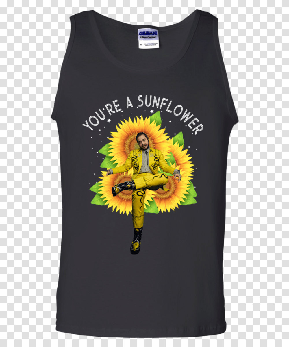 Post Malone You're A Sunflower Shirt Native American Tank Tops Men, Clothing, Apparel, Person, Sleeve Transparent Png