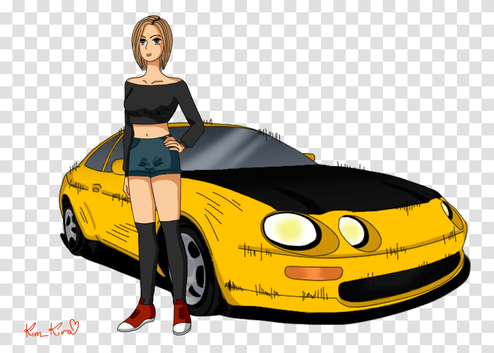 Post My Art With Me In Initial D Style Sports Car, Vehicle, Transportation, Automobile, Person Transparent Png