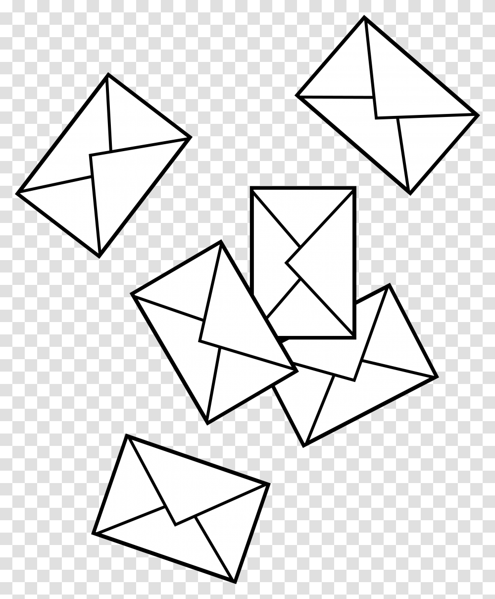 Post Office Clipart Scattered Envelopes, Paper, Origami, Cross Transparent Png