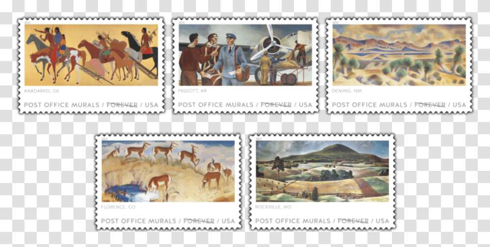 Post Office Murals Postage Stamp, Person, Human, Horse, Mammal Transparent Png