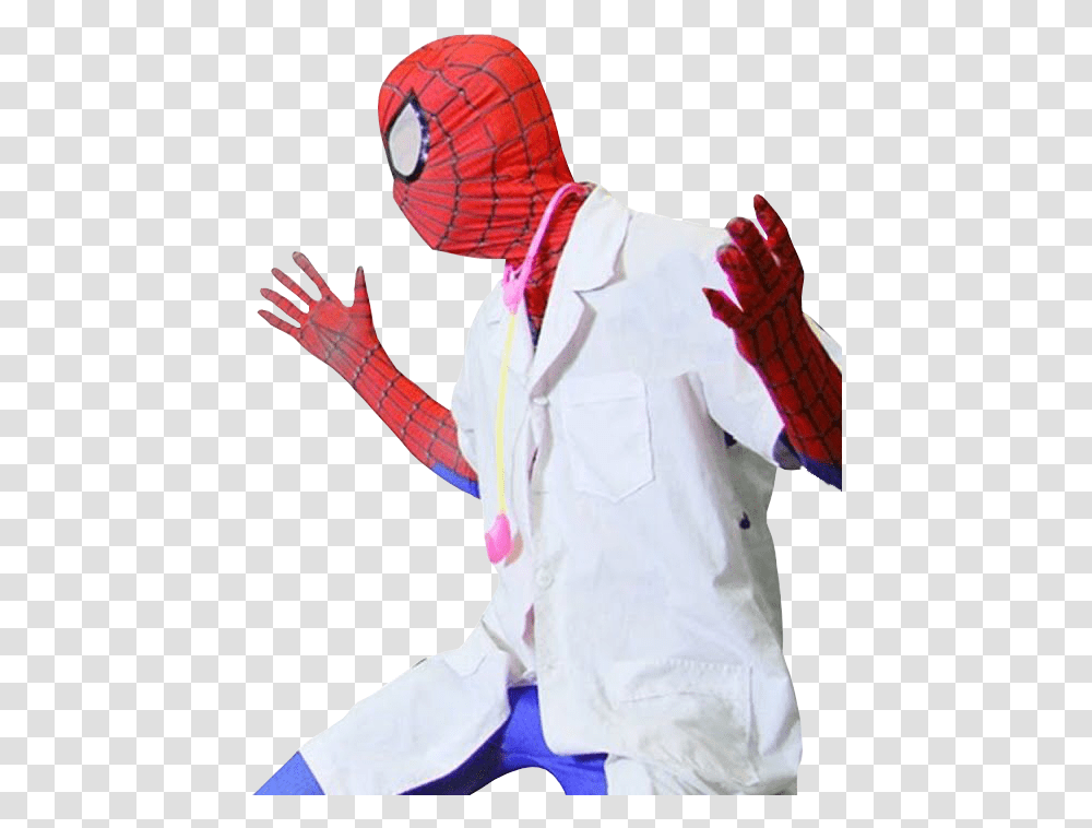 Post Spider Man Costume, Person, Performer, Coat Transparent Png