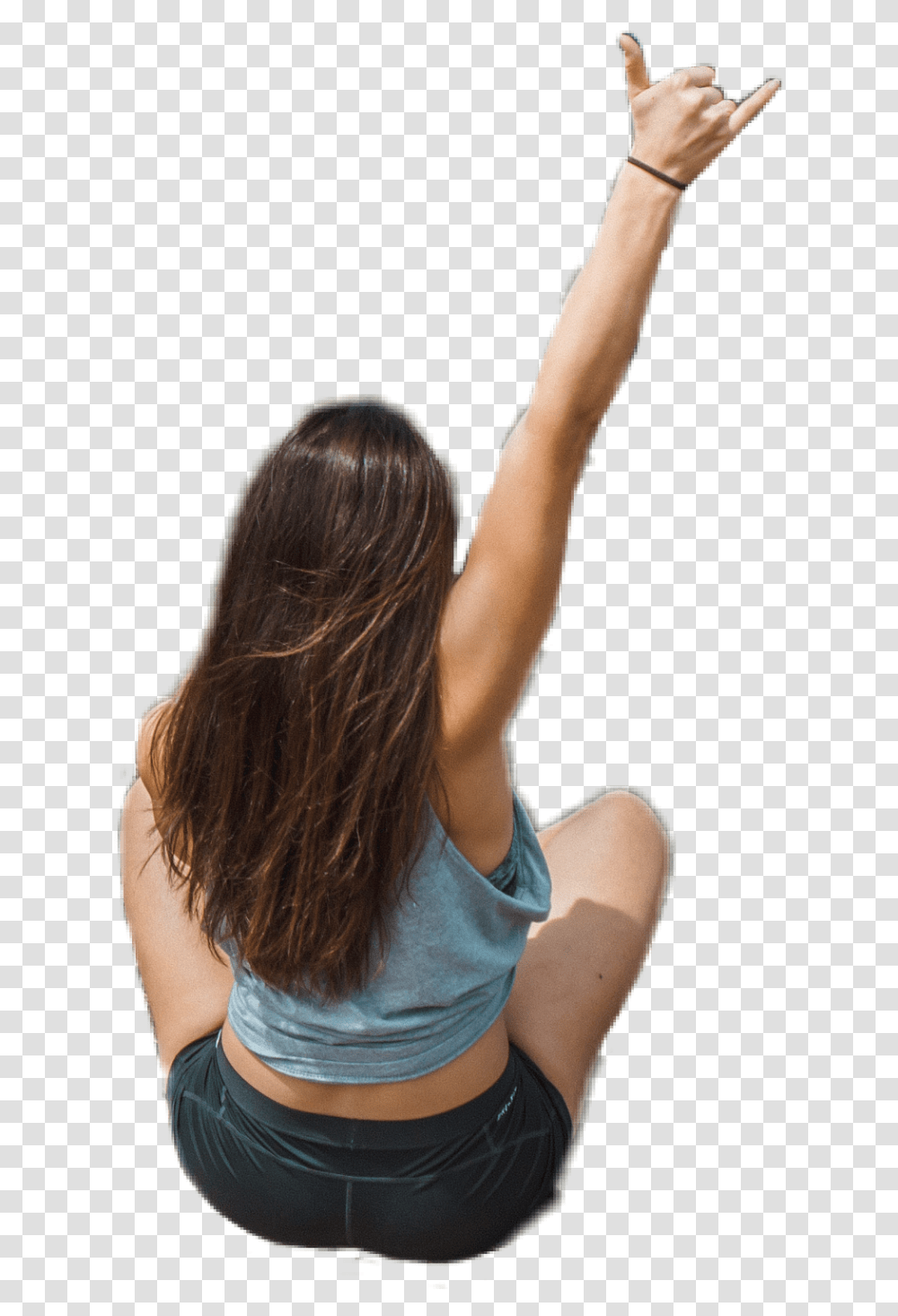 Post Woman Girl Back Sit Girl, Person, Hair, Dance Pose, Leisure Activities Transparent Png