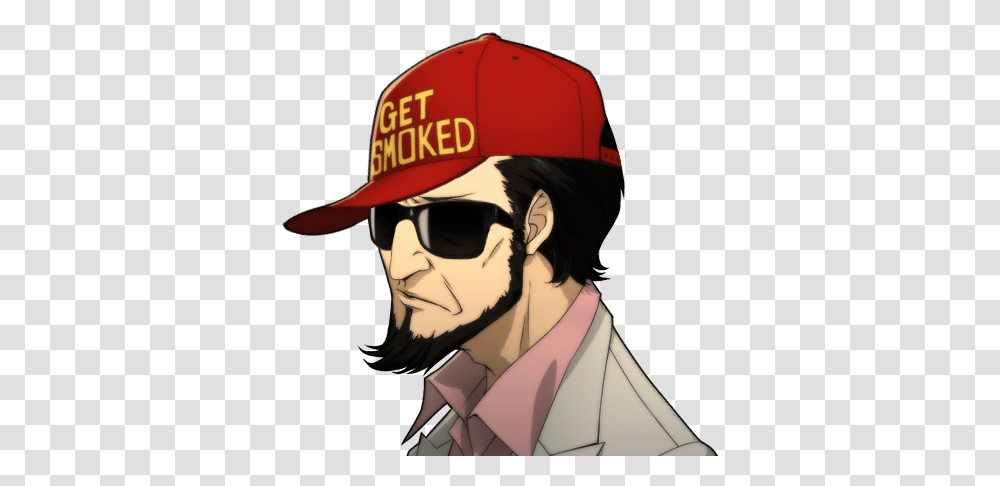 Post Your Favorite Get Smoked Meme Sojiro Sakura Hat, Clothing, Sunglasses, Person, Cap Transparent Png