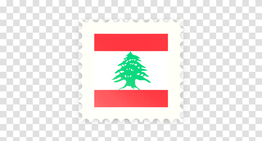 Postage Stamp Icon Illustration Of Flag Of Lebanon, Tree, Plant Transparent Png