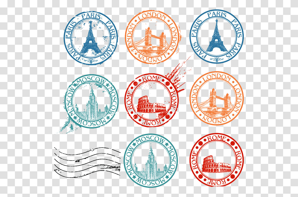 Postage Stamp Travel Visa Stamp Travel, Clock Tower, Architecture, Building, Label Transparent Png