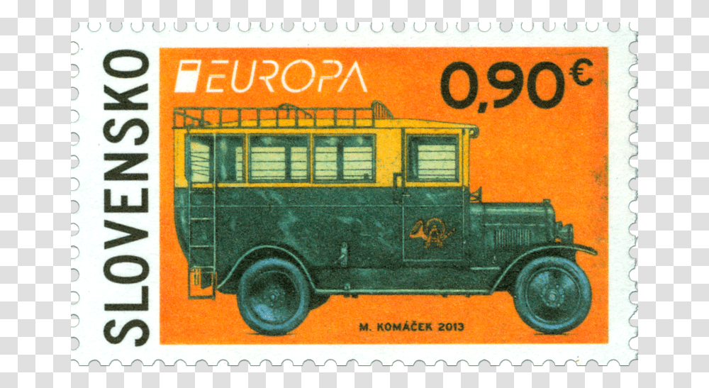 Postal Vehicle Postage Stamp Design Siderography Postage Stamp, Wheel, Machine, Transportation, Bus Transparent Png