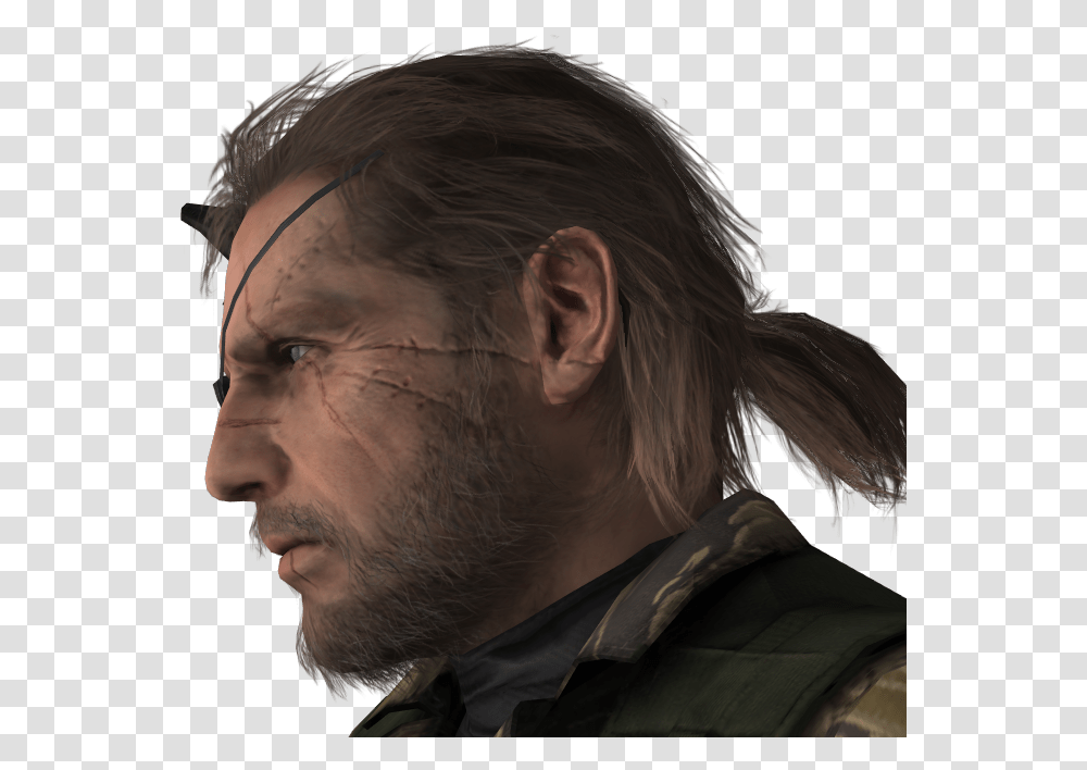 Posted Image Mgs5 Big Boss Hair, Person, Face, Head, Portrait Transparent Png