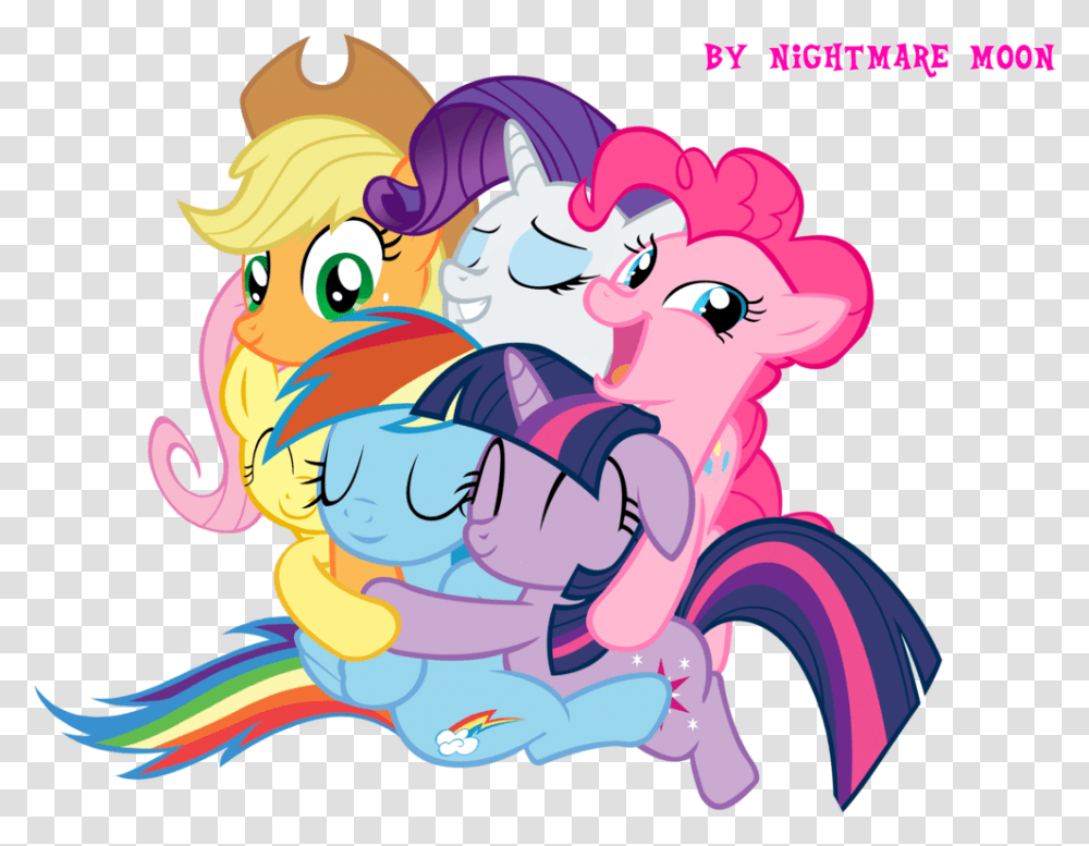 Posted Image My Little Pony Friendship Is Magic Group Hug, Purple, Floral Design Transparent Png