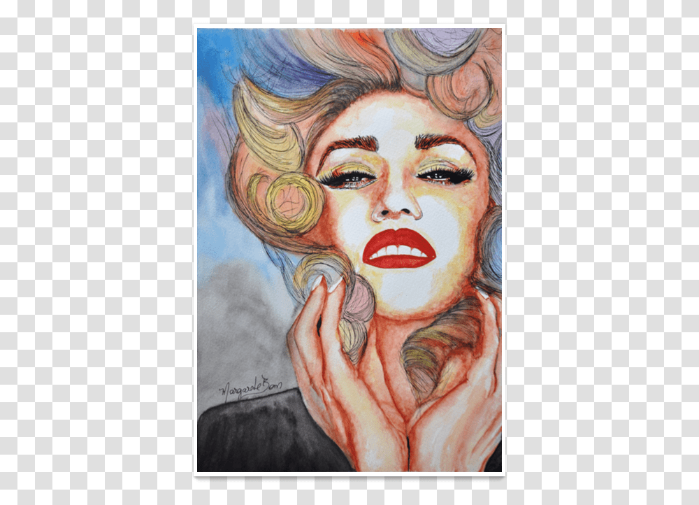 Poster Gwen Stefani Em Aquarela De Margarete Bomna Camiseta Gwen Stefani, Face, Person, Head, Drawing Transparent Png