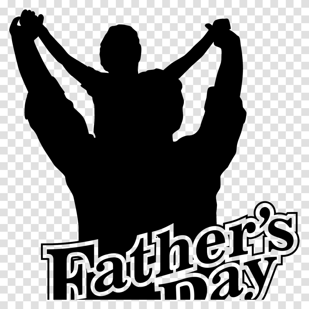 Poster Happy Fathers Day 2019 African American, Silhouette, Person, Stencil, Hand Transparent Png