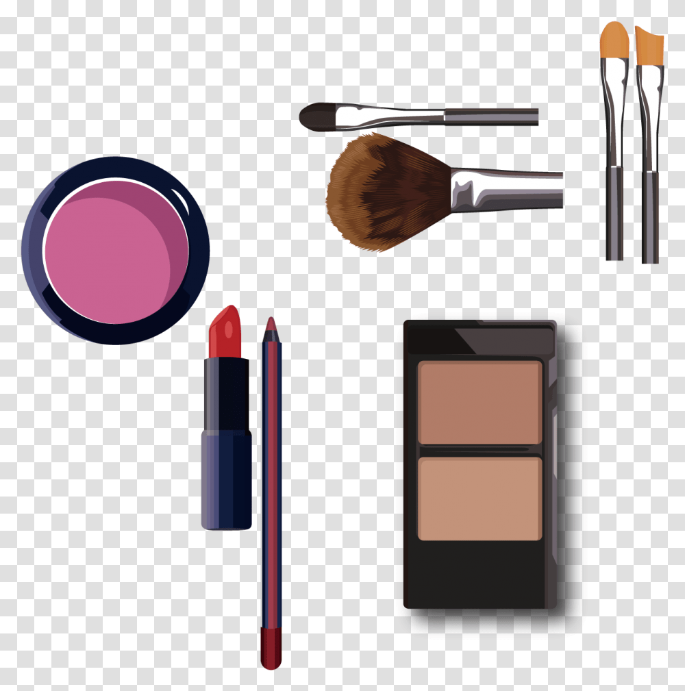 Poster Make Up Creative Day Festival Background Material De Make Up, Cosmetics, Brush, Tool, Lipstick Transparent Png