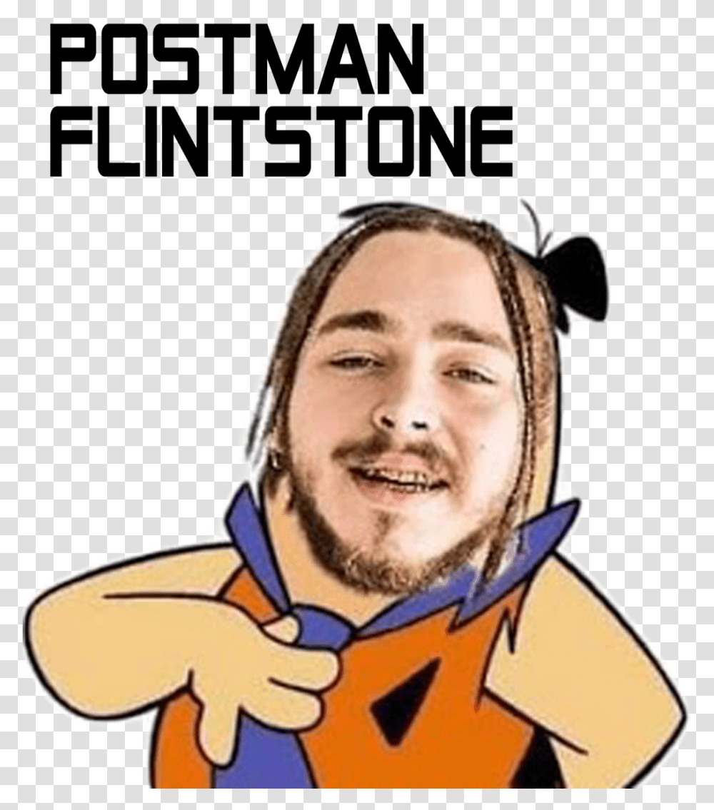 Postmalone H3h3 Meme2018 Memetwit Plottwist Dankmeme Flintstone Tv Show, Face, Person, Head, Costume Transparent Png