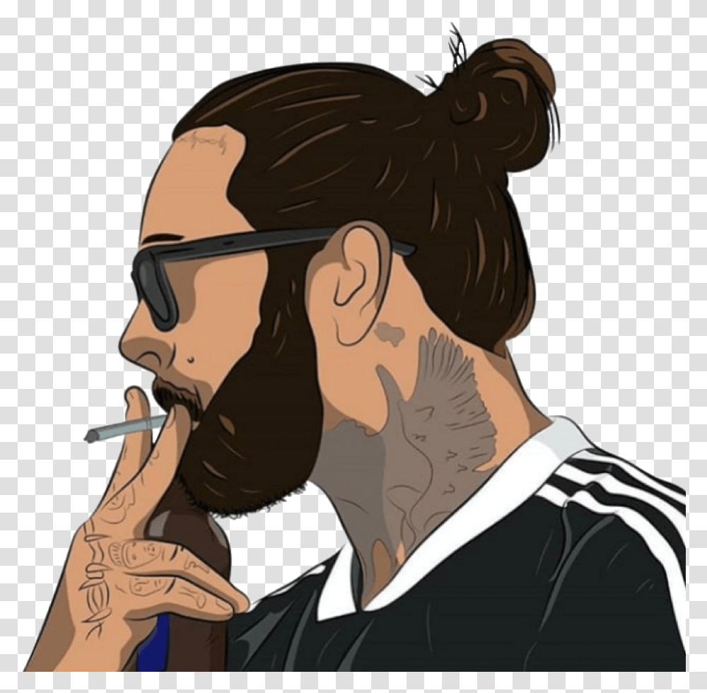 Postmalone Post Malone Posty Crop Cropped Celebrity, Head, Face, Person, Helmet Transparent Png