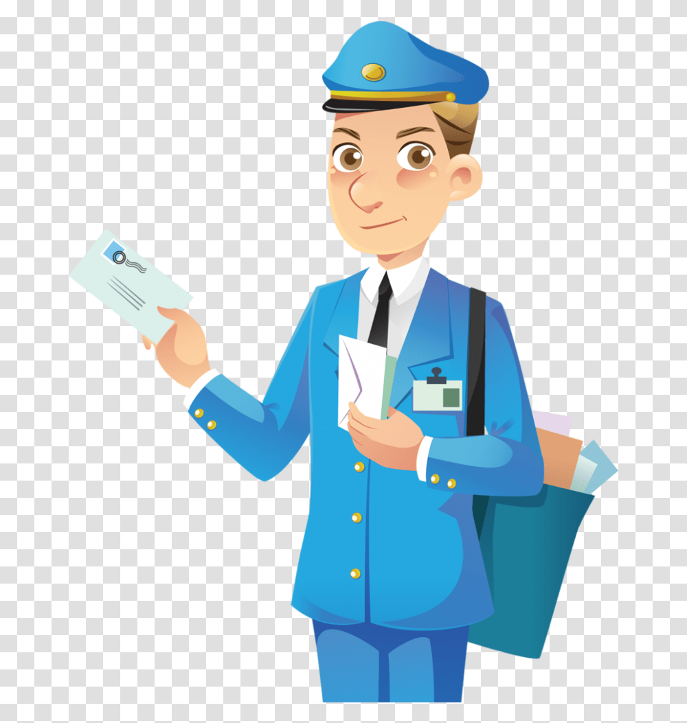 Postman Image Postman, Person, Waiter, Reading, Worker Transparent Png