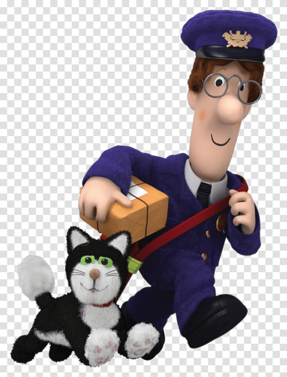 Postman Pat Carrying Delivery Postman Pat Black And White Cat, Sunglasses, Person, Outdoors, Face Transparent Png