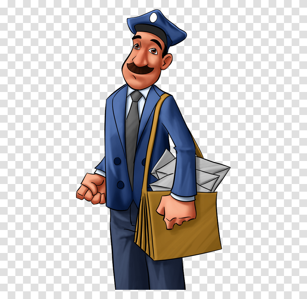 Postman, Person, Suit, Overcoat Transparent Png