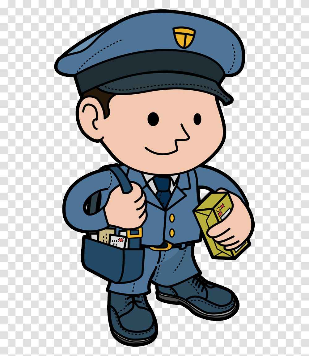 Postman, Person, Helmet, Label Transparent Png