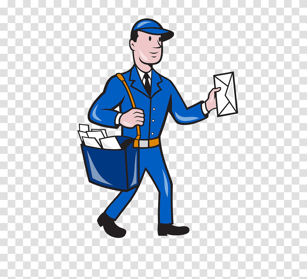 Postman, Person, Shopping Basket, Cleaning, Recycling Symbol Transparent Png